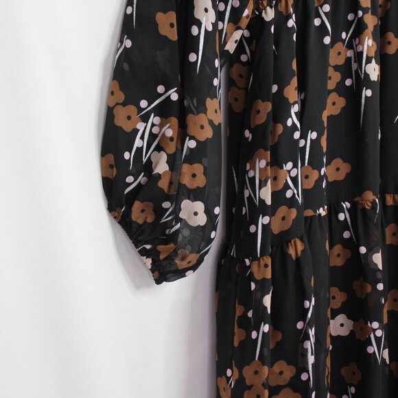NWT Cynthia Rowley Blossom Black Floral Silk Maxi Dress Size Small - Picture 8 of 14